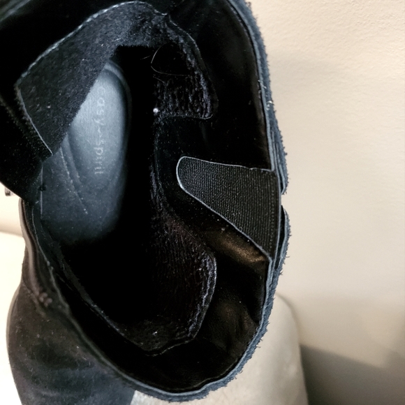 Easy Spirit Black Suede Flat Zippered Ankle Boots, Size 37 - Picture 6 of 8